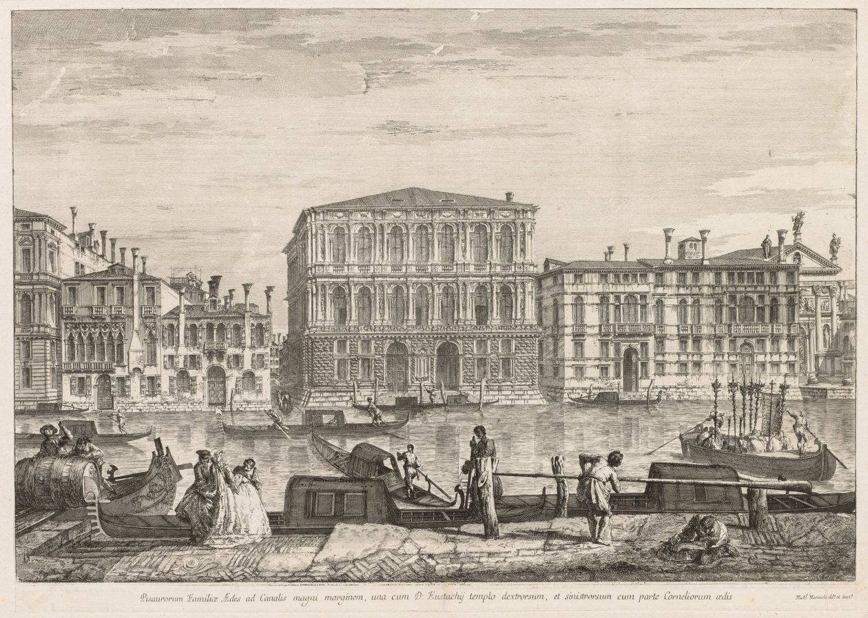Udsigt over Venedig: Pesaro Palace af Michele Marieschi