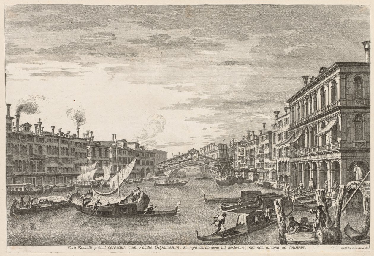 Udsigt over Venedig: Rialto, 1741. af Michele Marieschi
