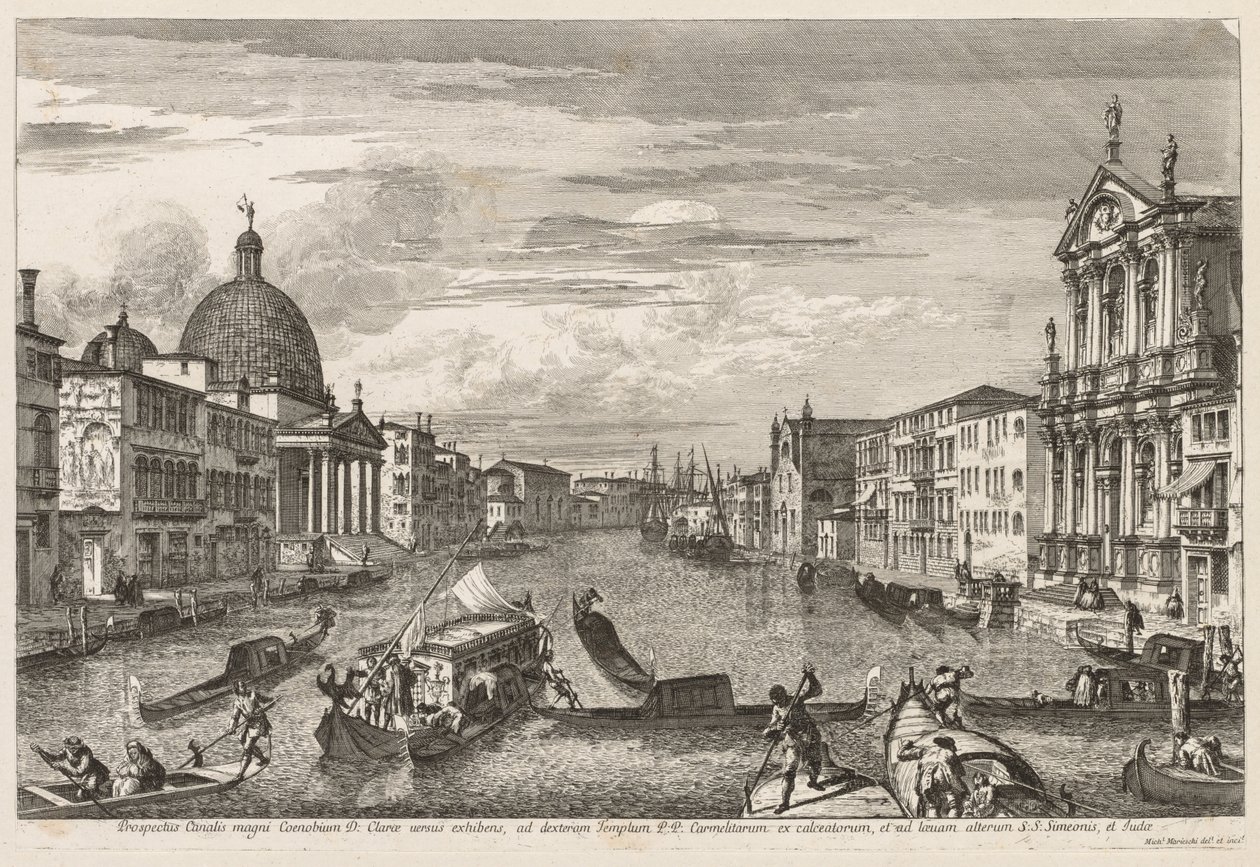 Udsigt over Venedig: Santa Chiara, 1741. af Michele Marieschi