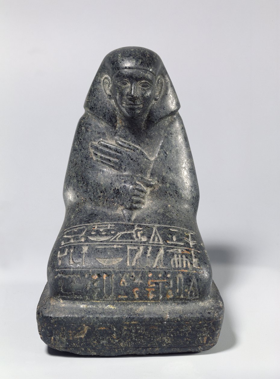 Siddende figur af Senpu (gabbro) af Middle Kingdom Egyptian