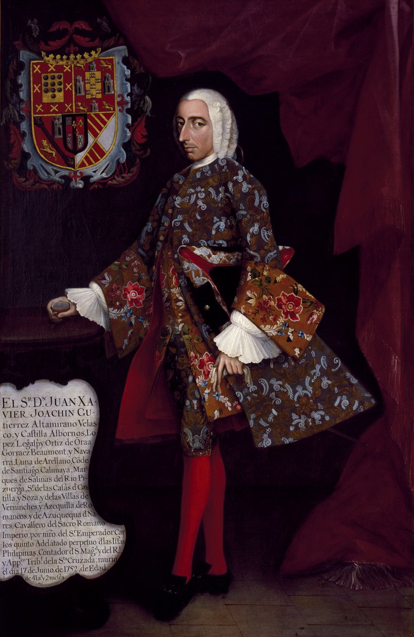 Don Juan Xavier Joachín Gutiérrez Altamirano Velasco, greve af Santiago de Calimaya, 1752 af Miguel Cabrera