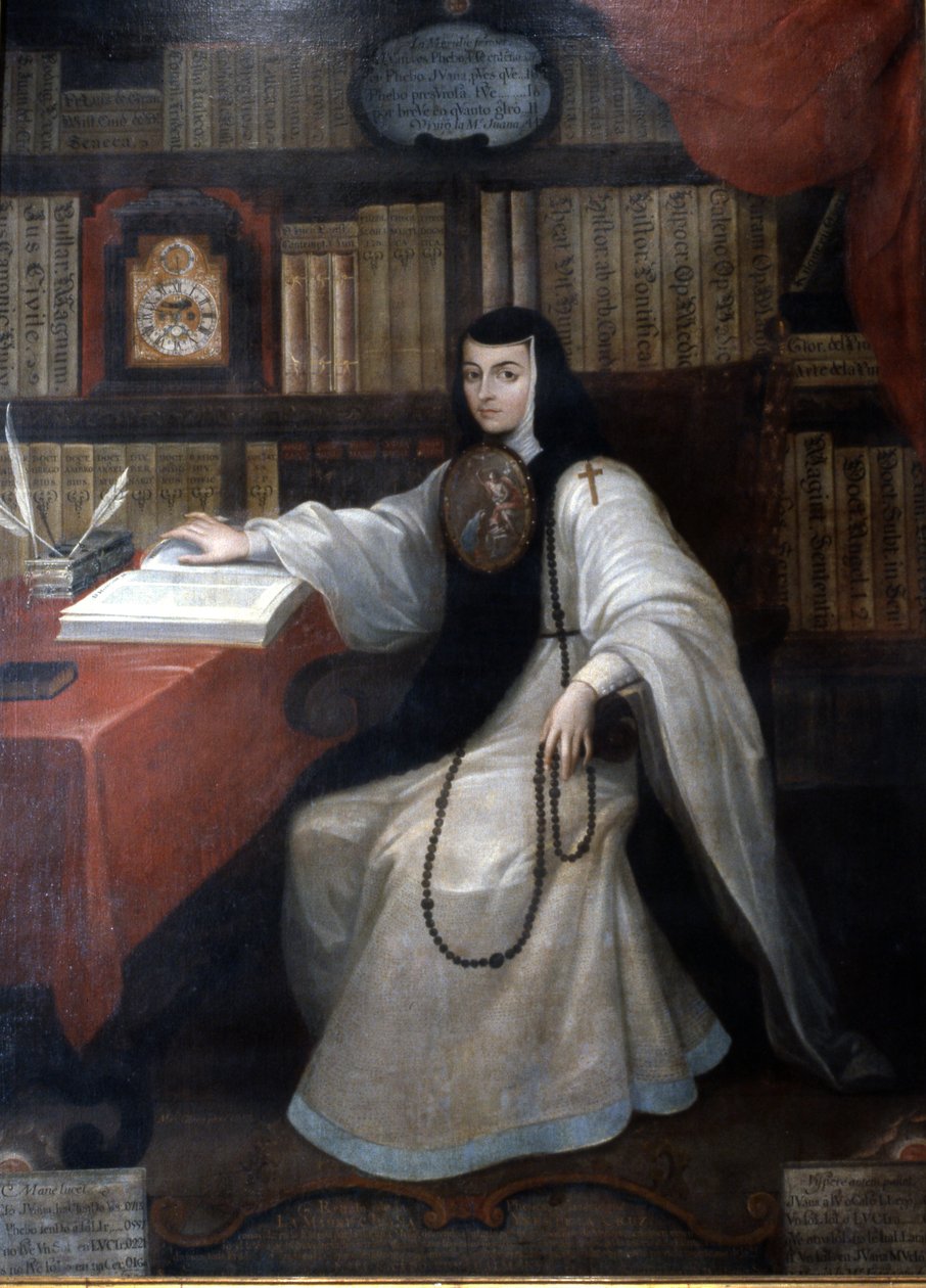 Portræt af Sor Juana Ines de la Cruz, 1750 af Miguel Cabrera
