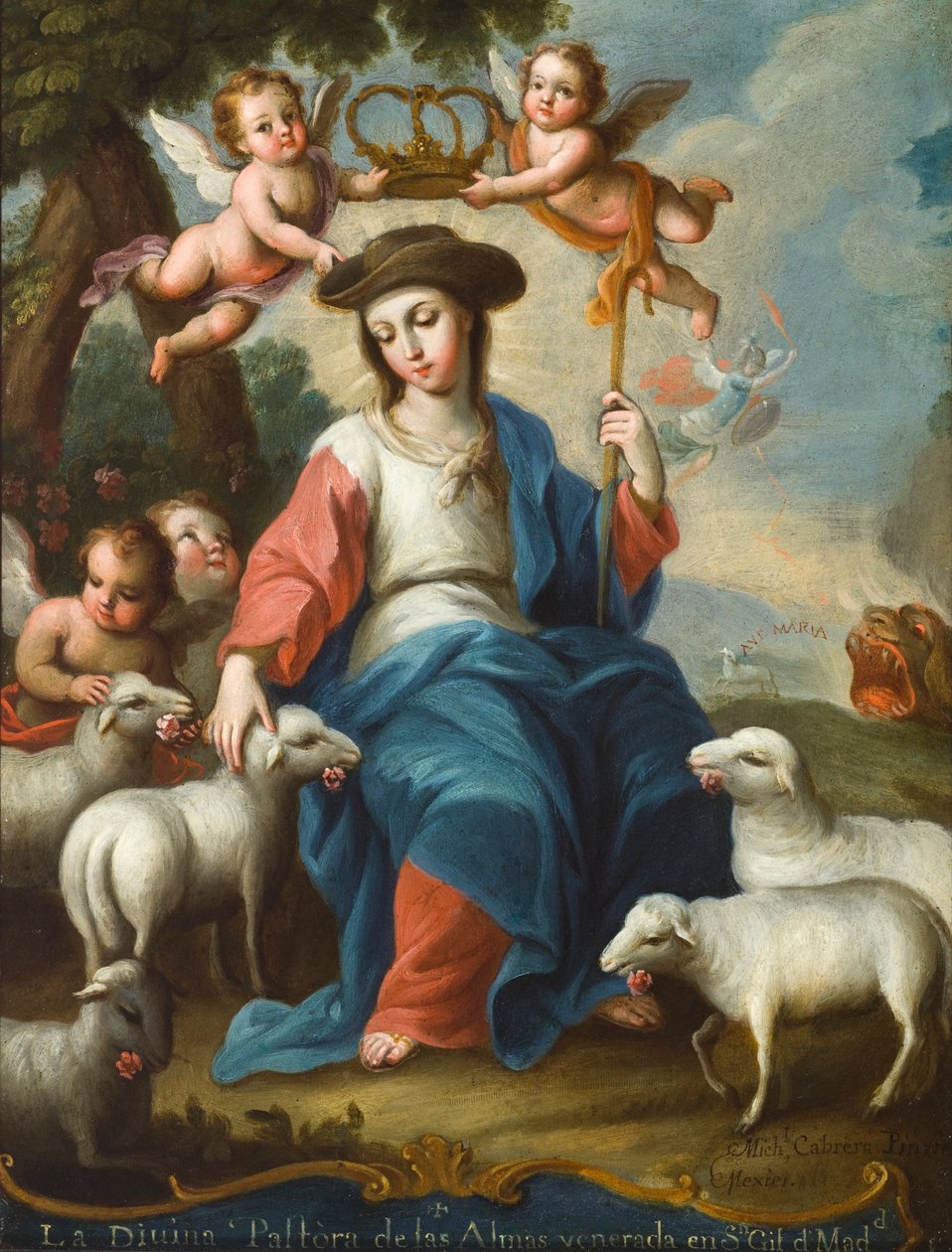 Den guddommelige hyrdeinde (La divina pastora) af Miguel Cabrera