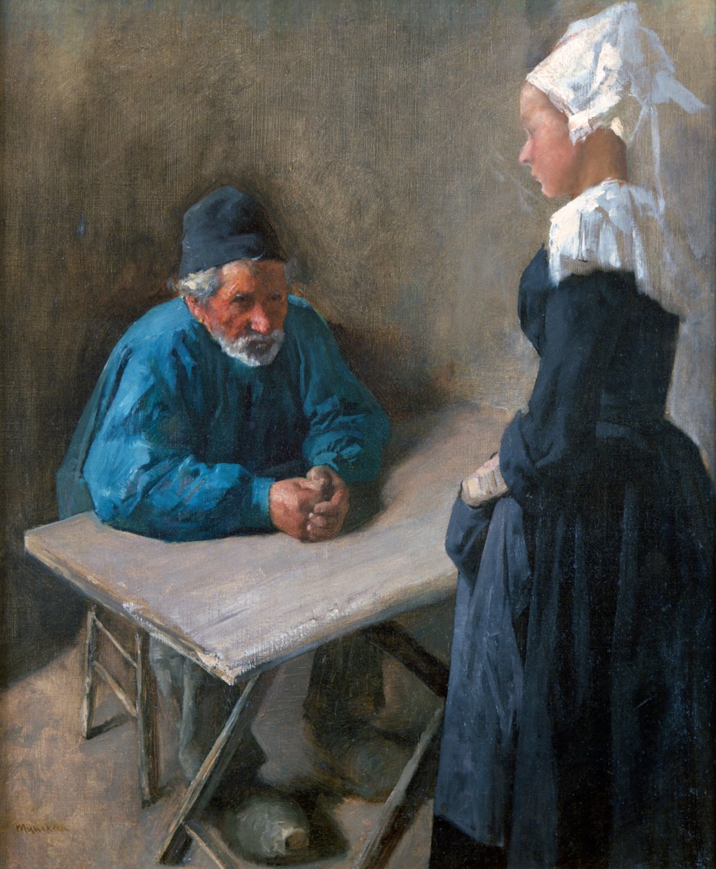 Tjenestepigens forlovelse, c1864-1900 af Mihály Munkácsy