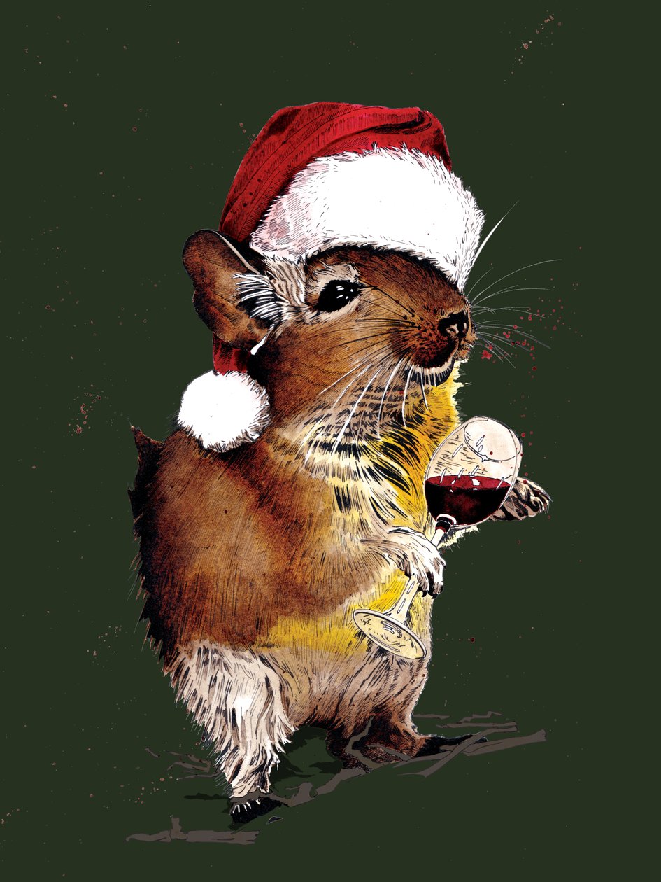 Christmas Degu on Forest Green, 2020 af Mike Davis
