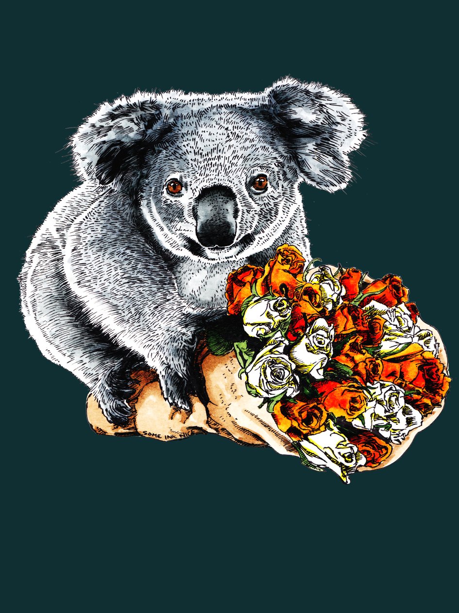 Tak Koala på Deep Cyan, 2020 af Mike Davis