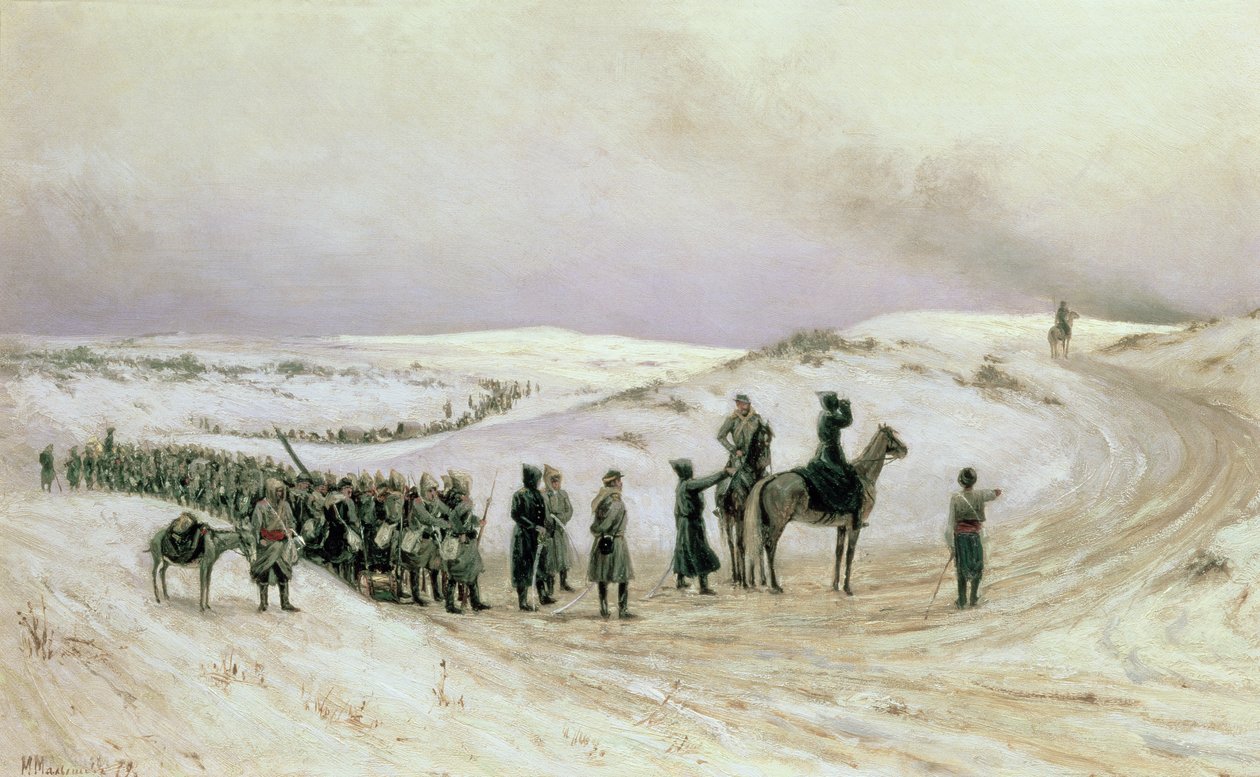 Bulgarien, en scene fra den russisk-tyrkiske krig 1877-78, 1879 af Mikhail Georgievich Malyshev