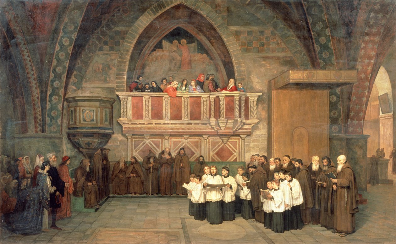Vesper i Saint Francis Church i Assisi, 1871 af Mikhail Petrovich Botkin