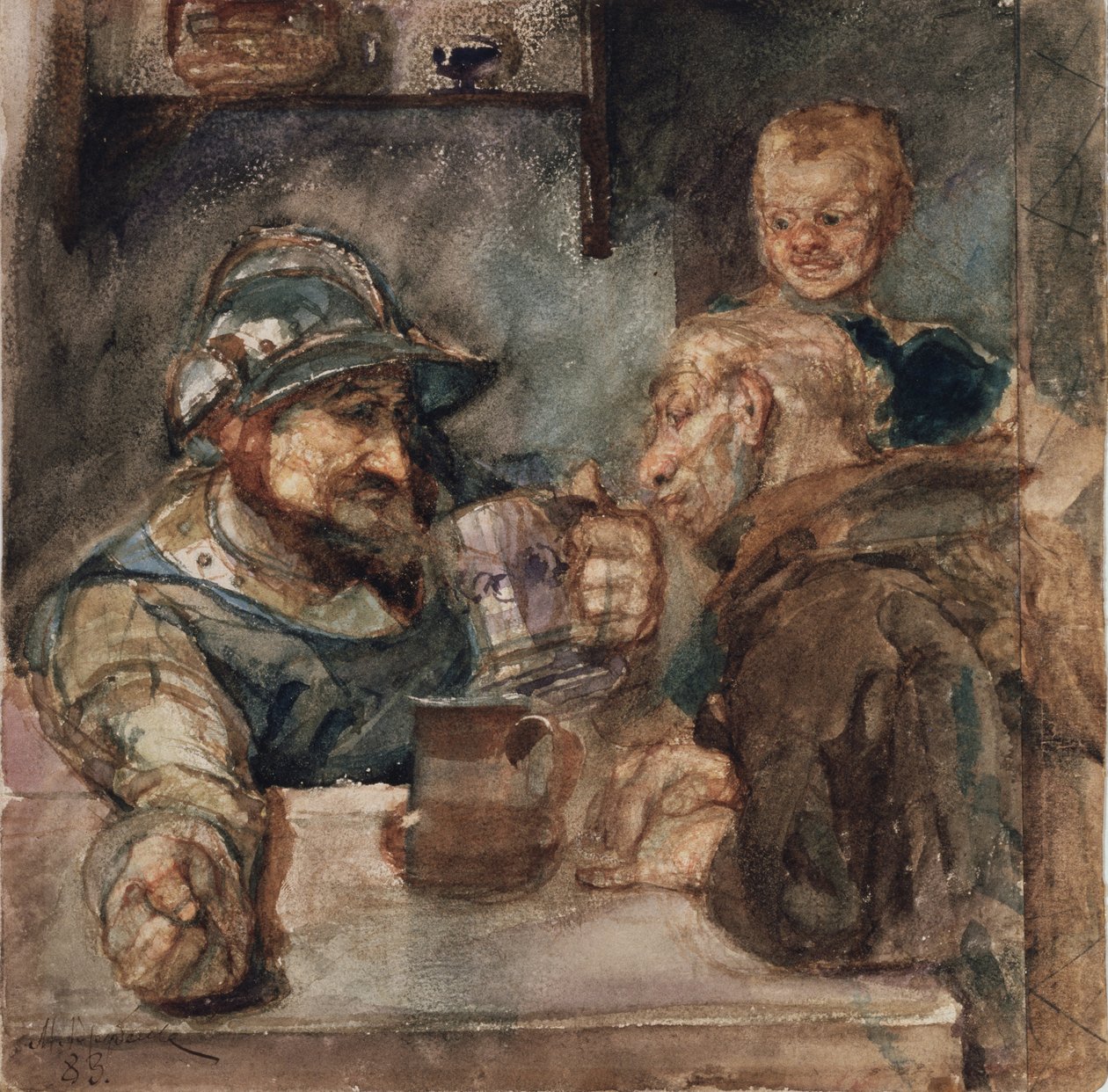 Over a Beer Tankard, 1883 af Mikhail Aleksandrovich Vrubel