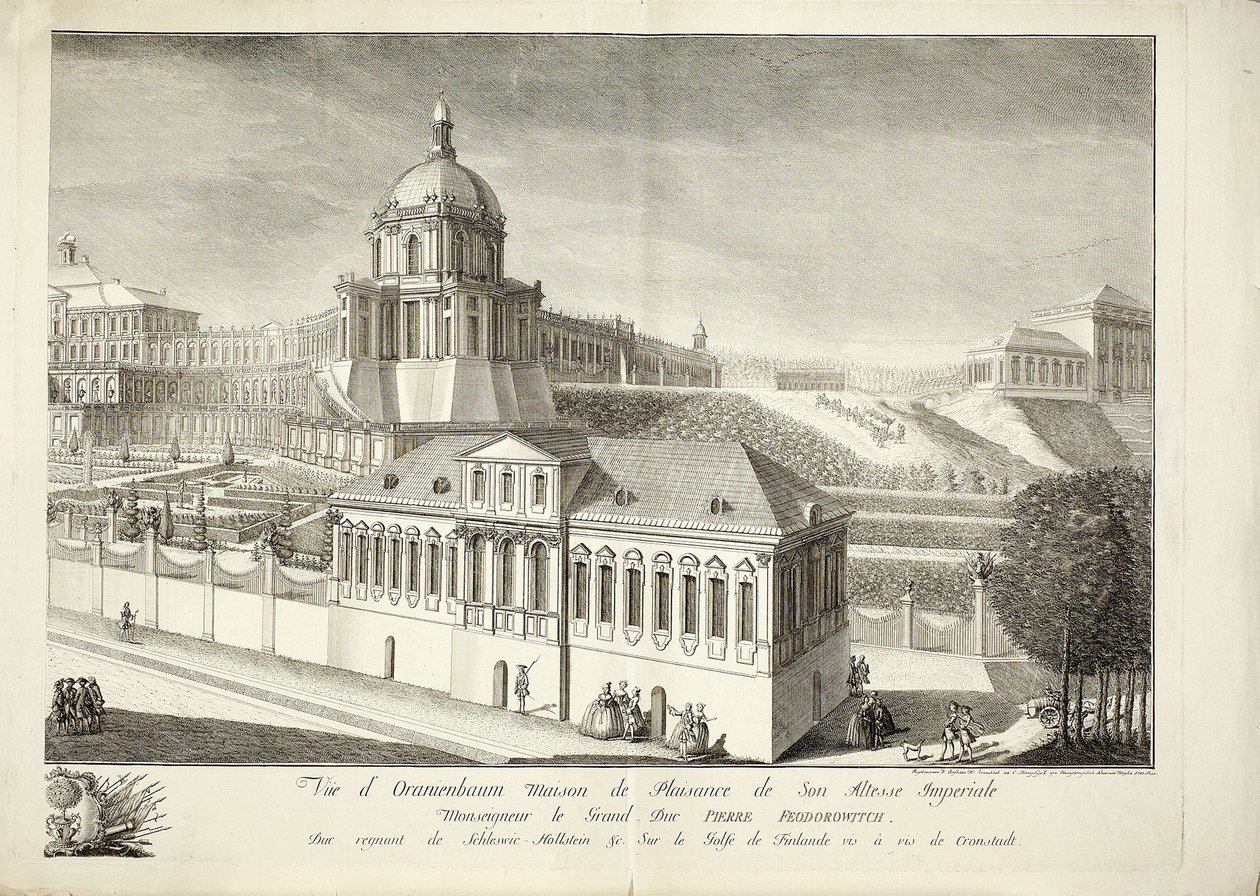 Udsigt over Grand Oranienbaum Palace af Mikhail Ivanovich Makhaev