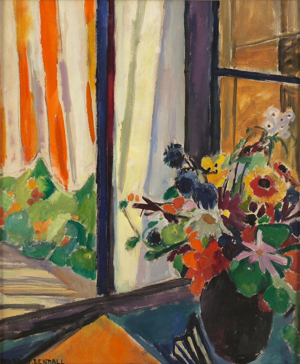 Blomster foran et vindue, ca. 1930 af Mildred Bendall
