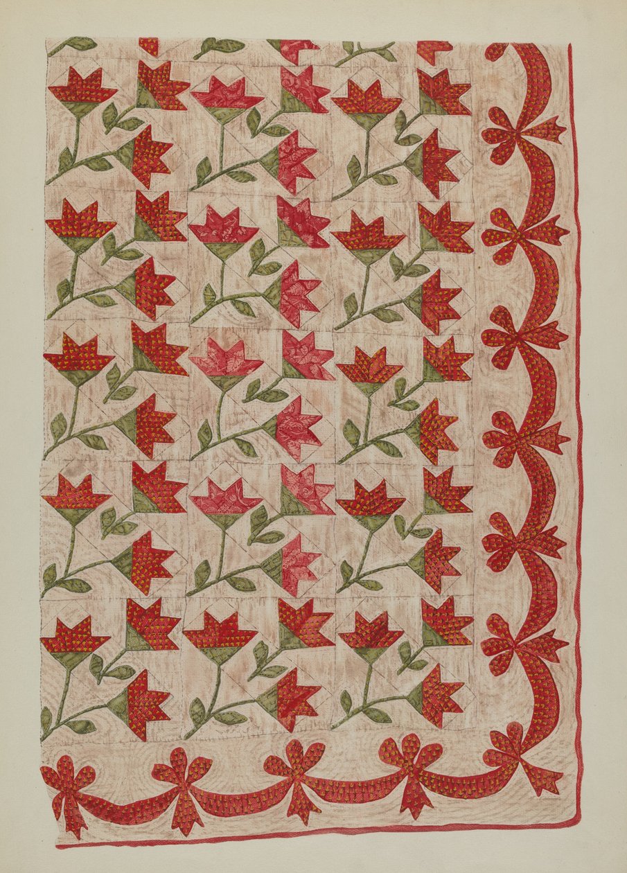 Applikeret quilt af Mildred E. Bent