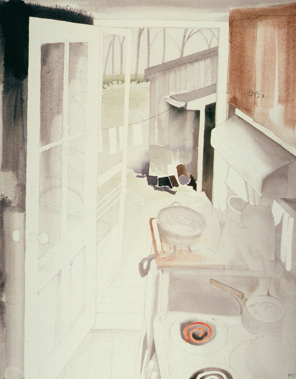 Komfur og køkken, Connecticut (wc på papir) af Miles Contemporary Artist Thistlethwaite