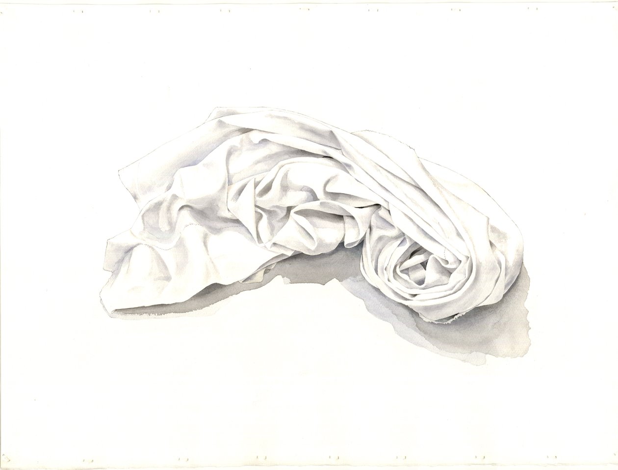 Krøllet ark, 2004 (wc på papir) af Miles Contemporary Artist Thistlethwaite