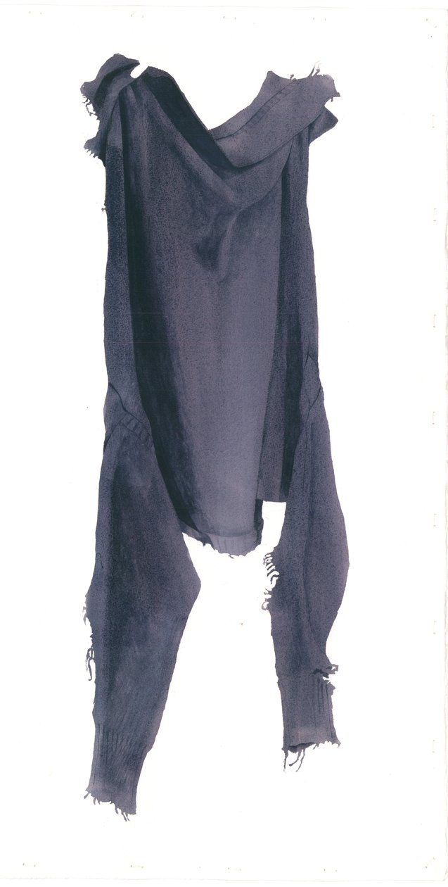 Mølædte Guernsey venstre side, 2003 (wc på papir) af Miles Contemporary Artist Thistlethwaite