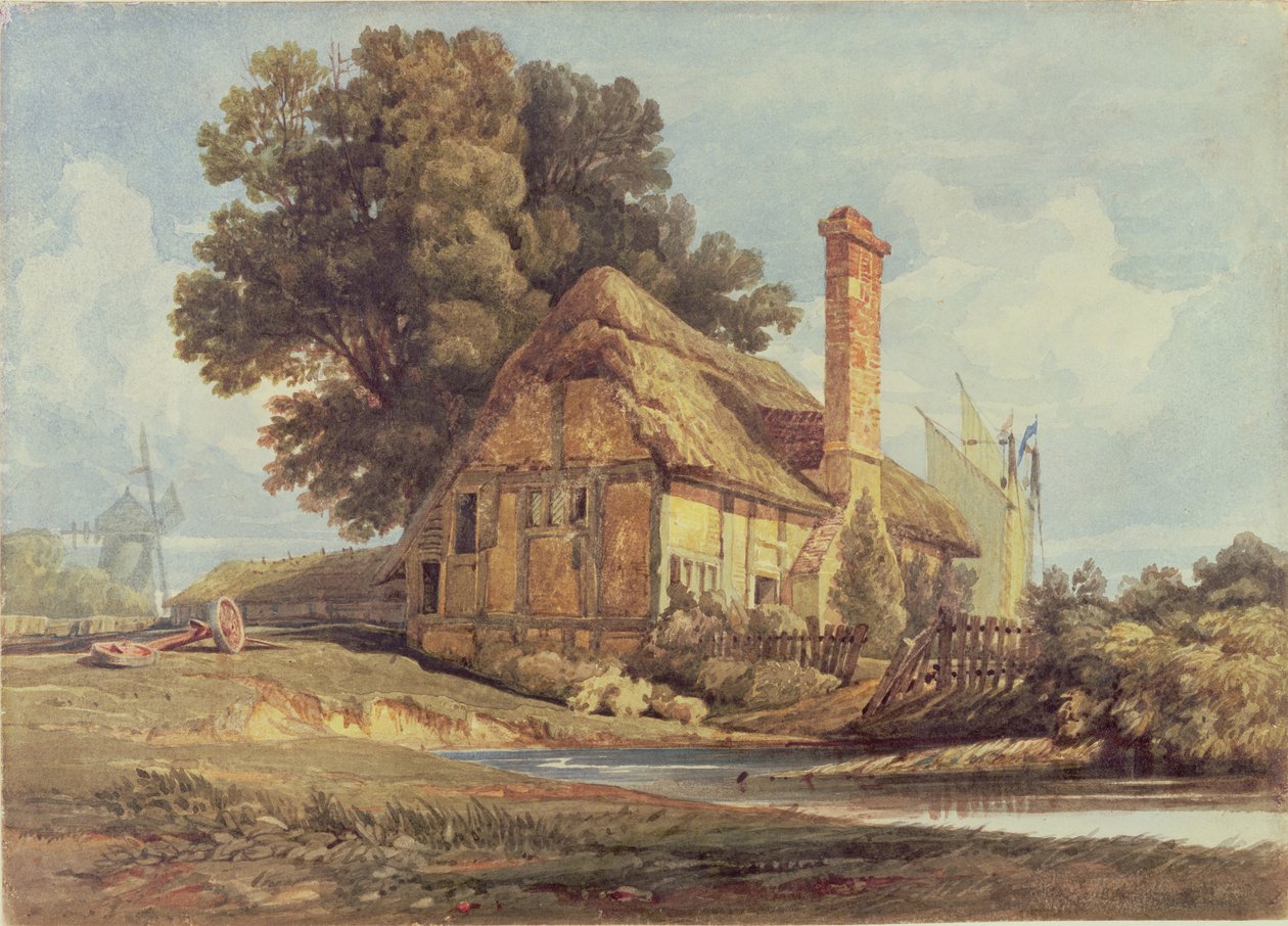 Riverside Cottage af Miles Edmund Cotman