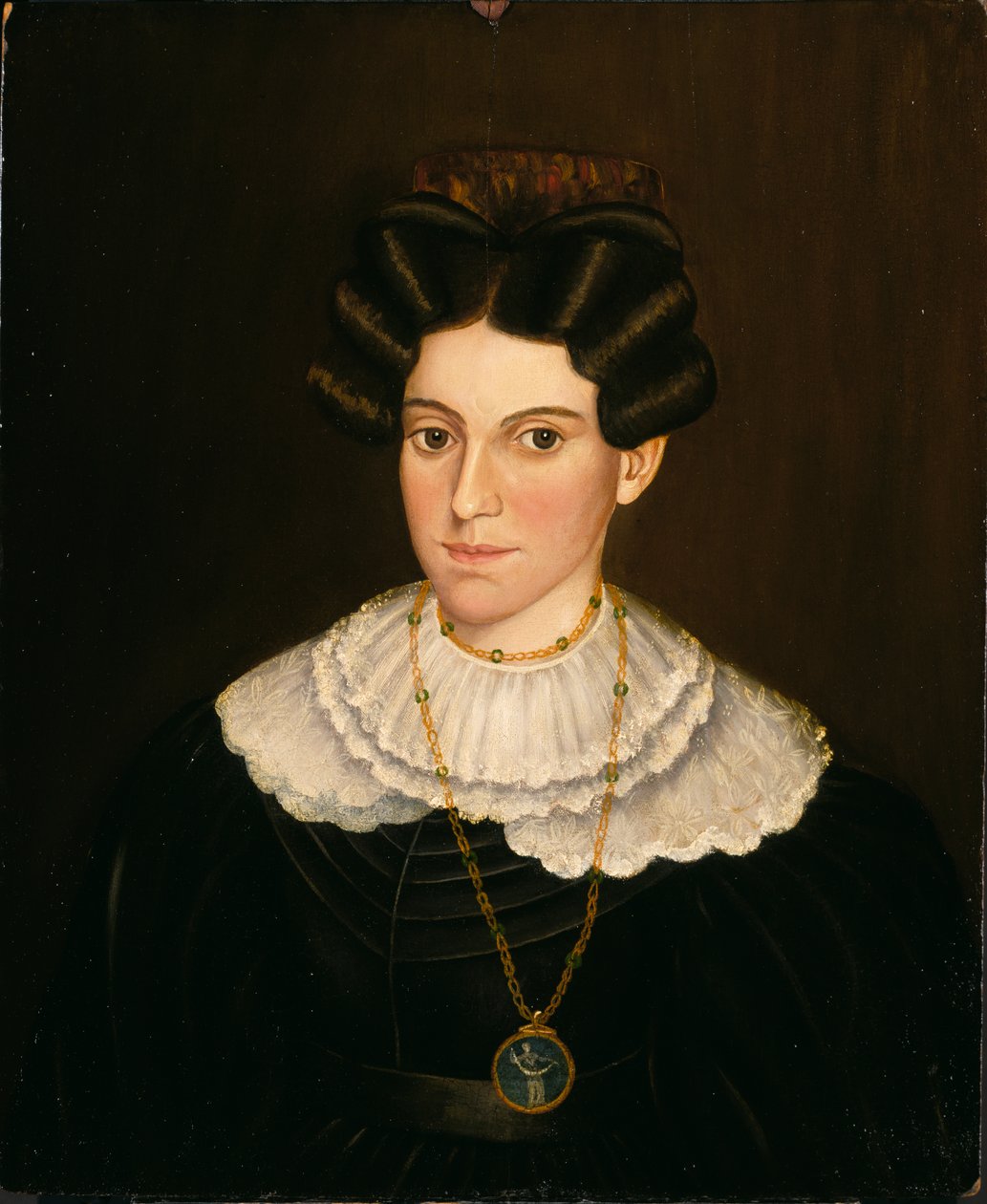 Kvinde i sort kjole, ca. 1835-1840. af Milton W. Hopkins