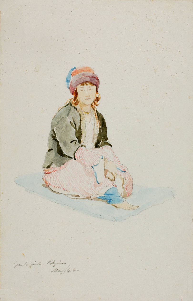 græsk pigepilgrim, 1844. af Miner Kilbourne Kellogg