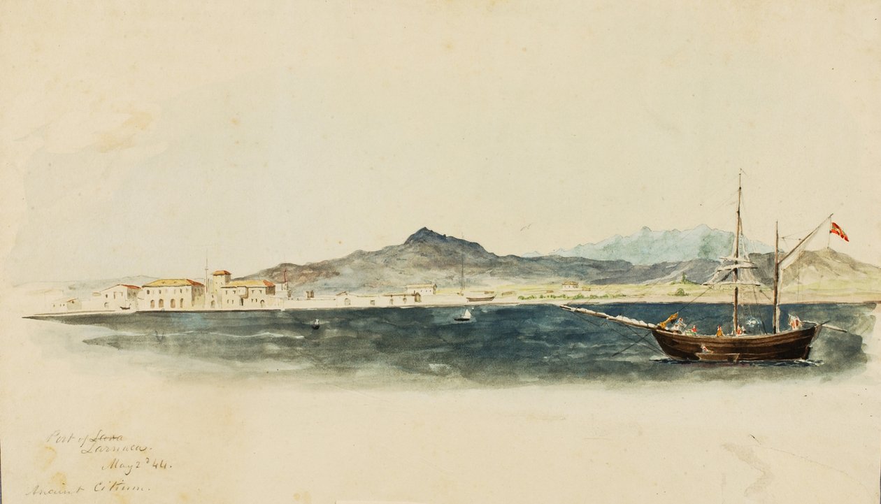 Larnaca Havn, 1844. af Miner Kilbourne Kellogg