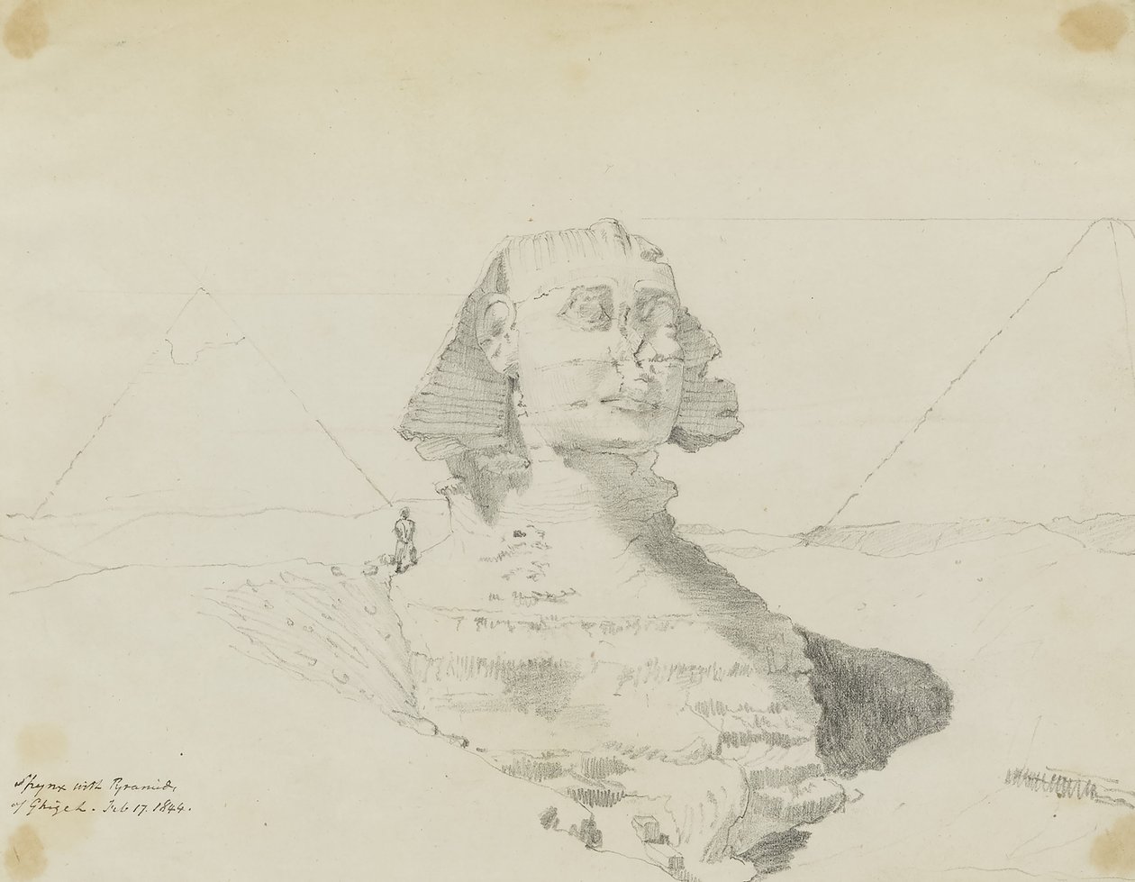 Sfinksen med pyramiderne i Ghizeh, Egypten af Miner Kilbourne Kellogg