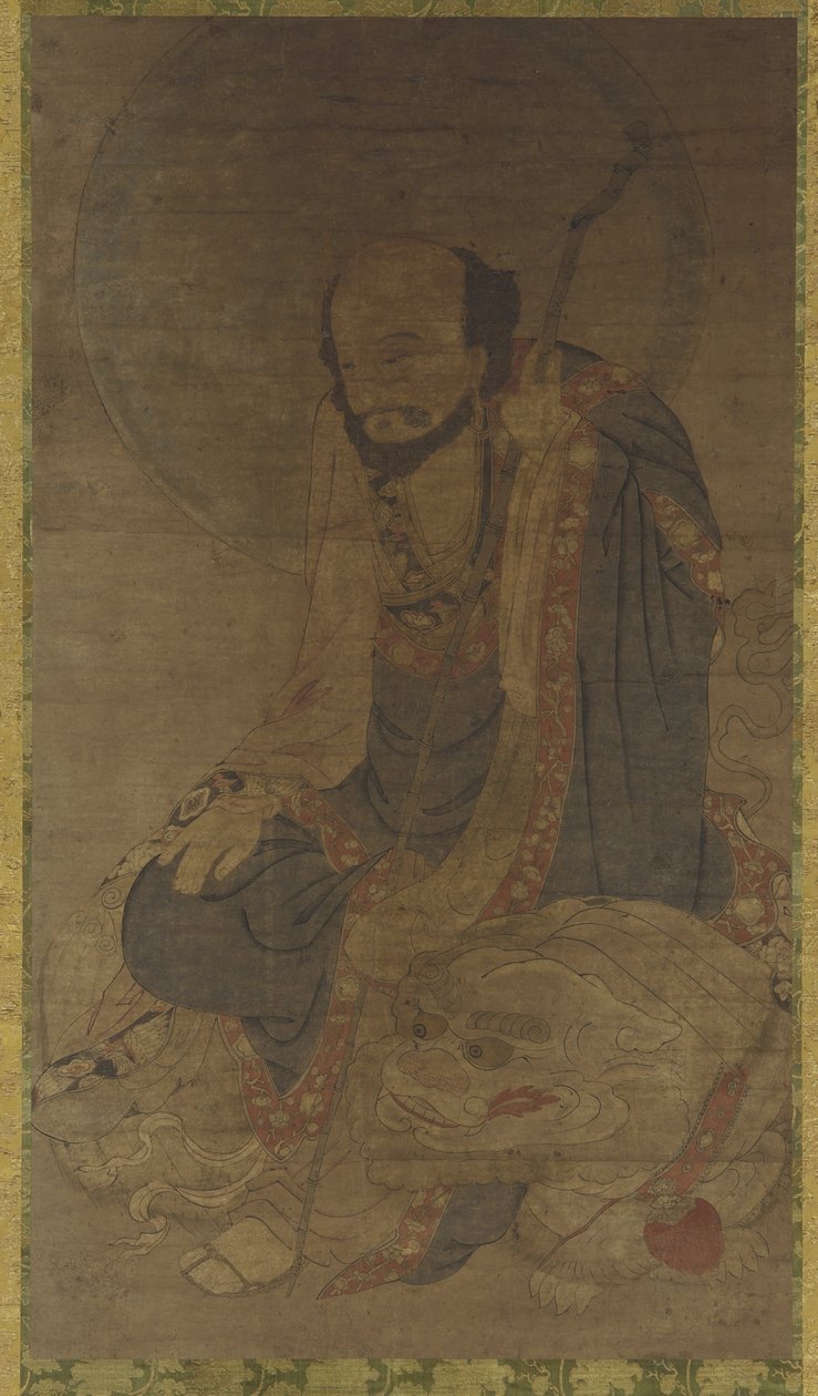 Manjusri og hans løve af Ming Dynasty Chinese School