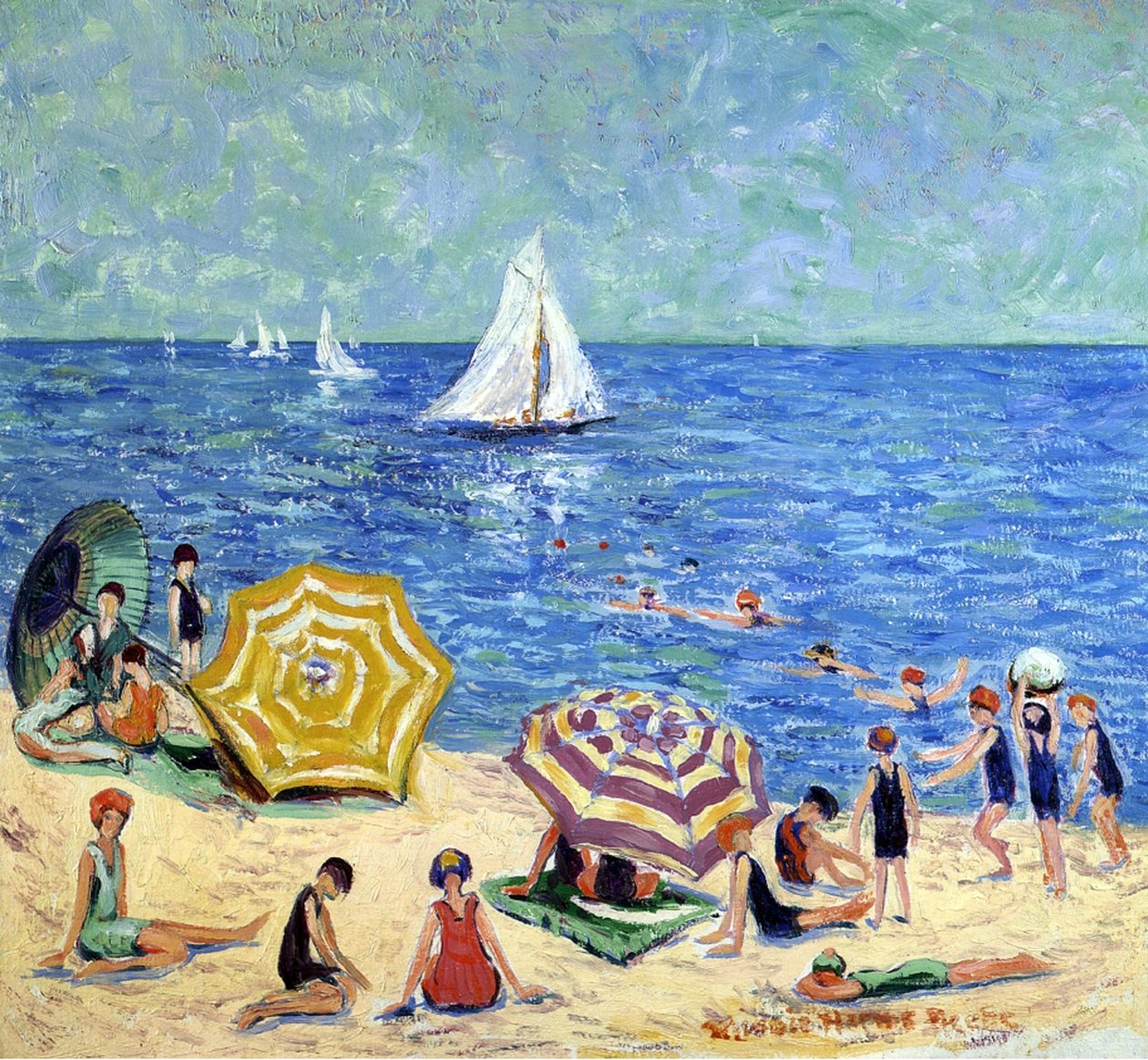 Oak Tree Beach, ca. 1914 af Minnie Harms Neebe