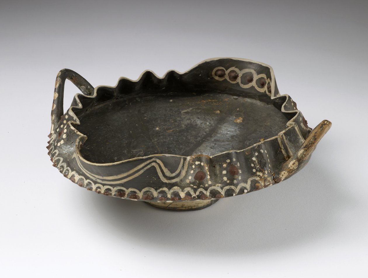 Kop med bølget rand, Knossos, mellemminoisk periode, ca. 1800 f.Kr. (malet lertøj) af Minoan