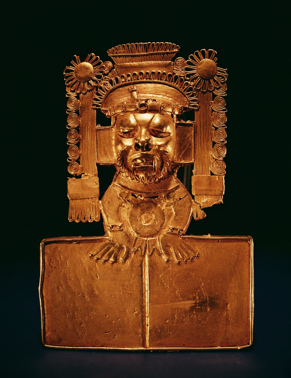 Brystbælte af guden Xipe Totec (guld) af Mixtec