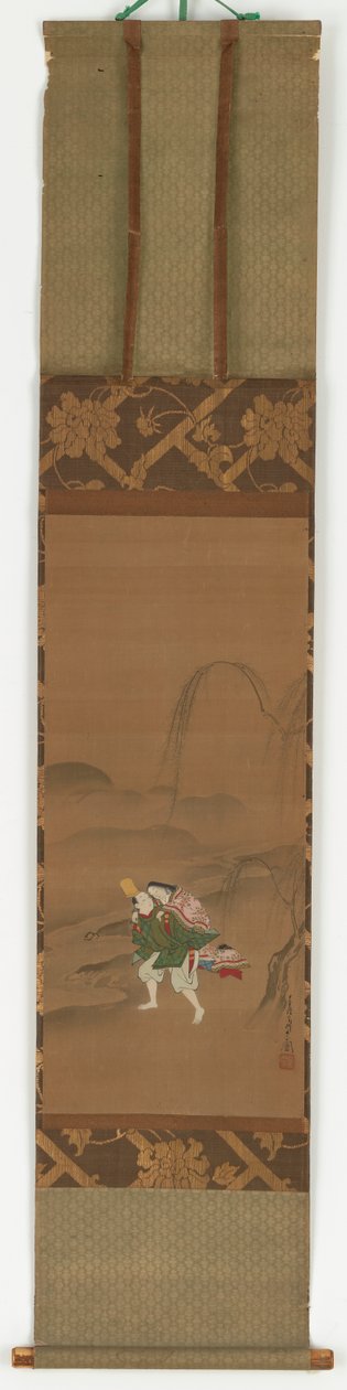 Ariwara Narihira bærer sin elsker, 1683-1752. af Miyagawa Chōshun