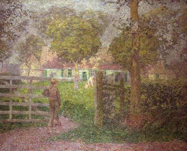 The Homestead, ca. 1910 (olie på lærred) af Modest Huys