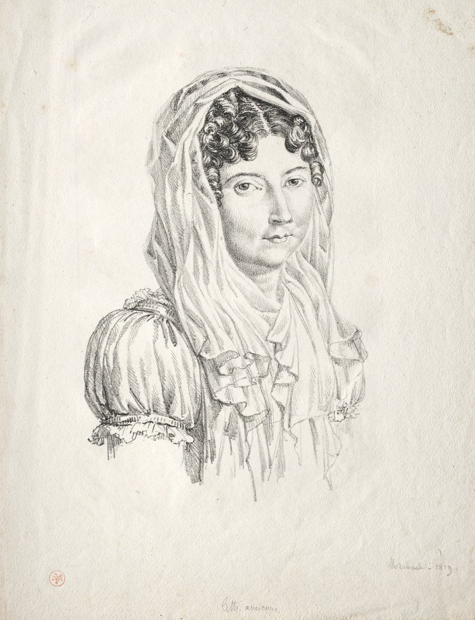 Portræt af en kvinde, 1819. af Moisbach