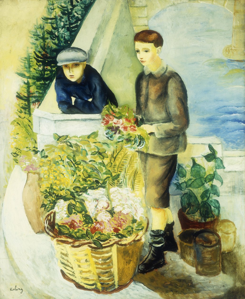 Blomstersælgere; Marchands de Fleurs af Moise Kisling