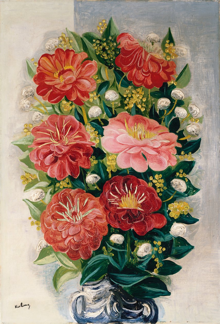 Blomster i en vase (olie på lærred) af Moise Kisling