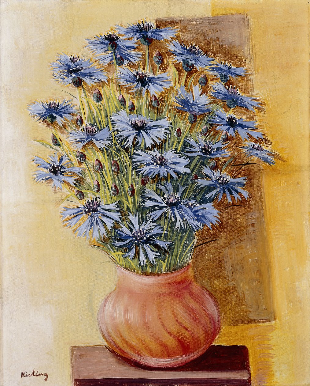 Vase med blomster af Moise Kisling