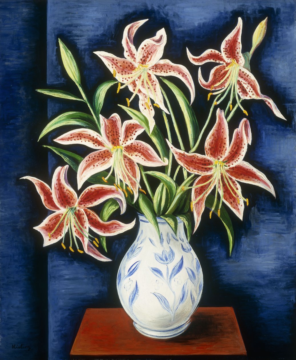 Vase med liljer; Vase de lis af Moise Kisling