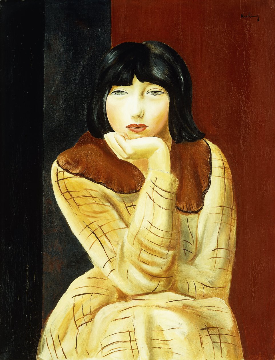 Ung kvinde sidder; Jeune Femme Assise af Moise Kisling