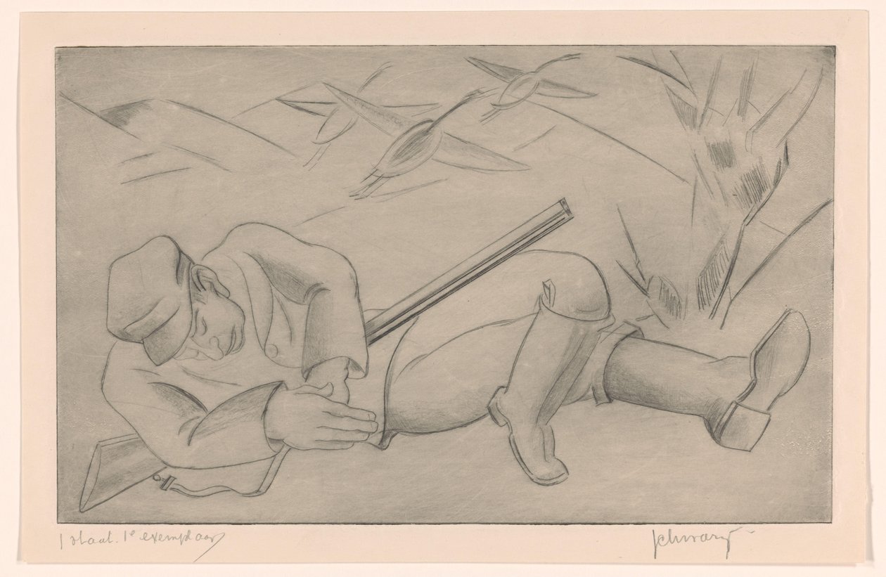 sovende jæger af Mommie Schwarz (signed by artist)