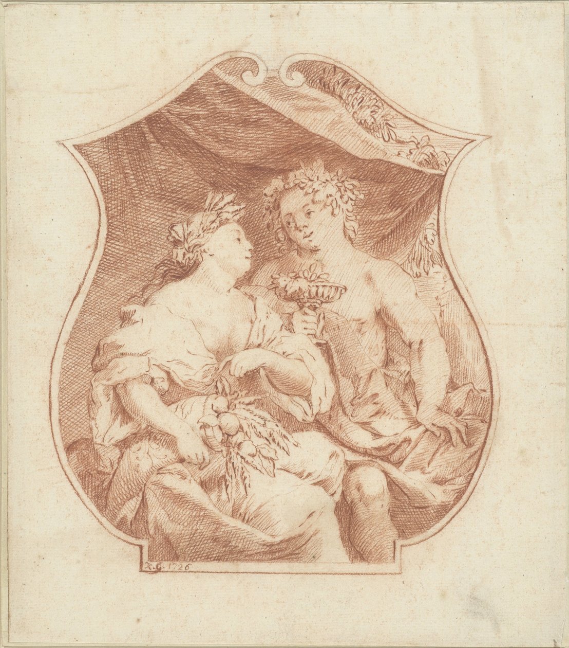 Bacchus en Ceres af Monogrammist KG