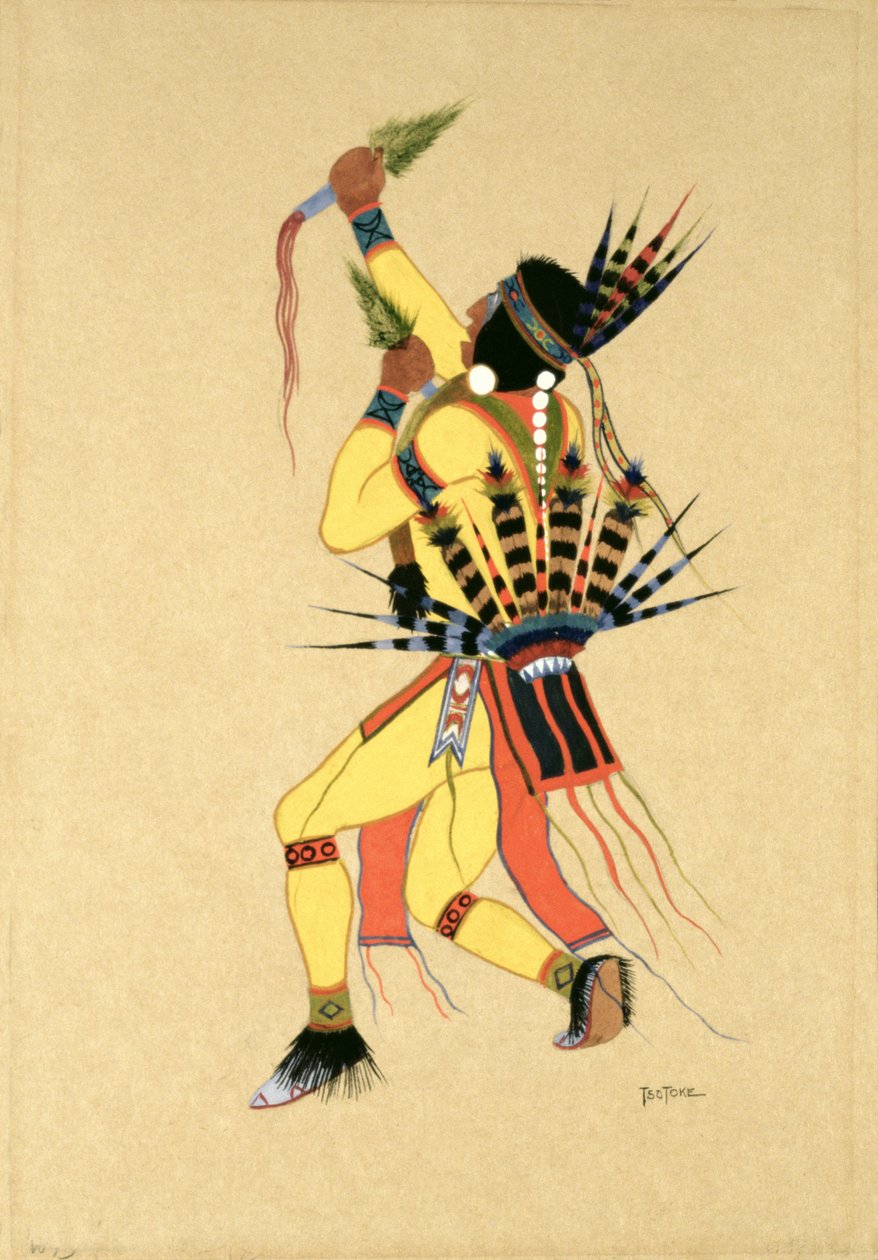 Danser, 1929 (tempera på papir) af Monroe Tsatoke