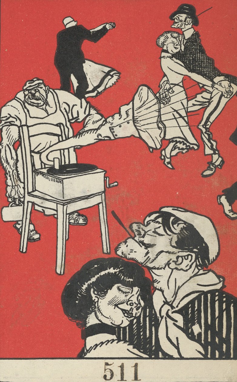 Dansere Apache danser!, 1911. af Moritz Jung