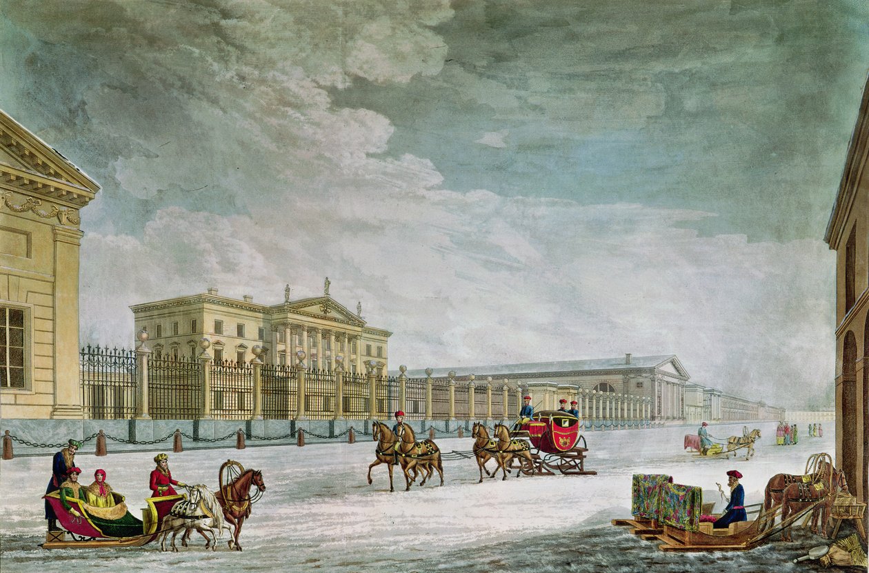 Udsigt over Imperial Bank og butikkerne i Sankt Petersborg (se også 87474) af Mornay