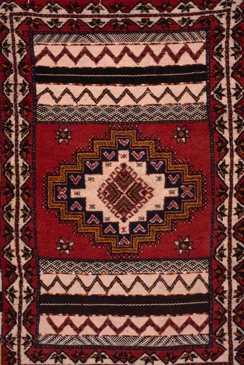 Tæppe, detalje (uld) af Moroccan School