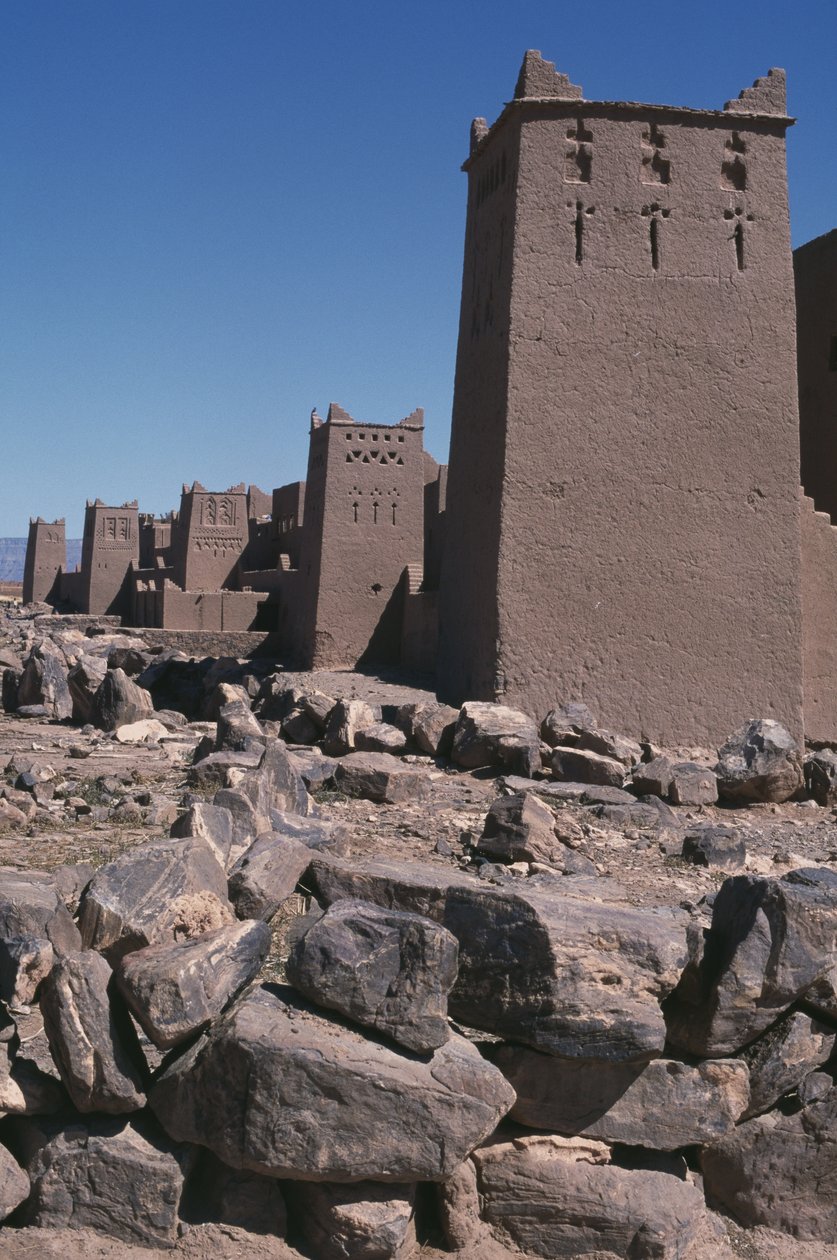 Udsigt over en ksar, Draa-dalen af Moroccan School