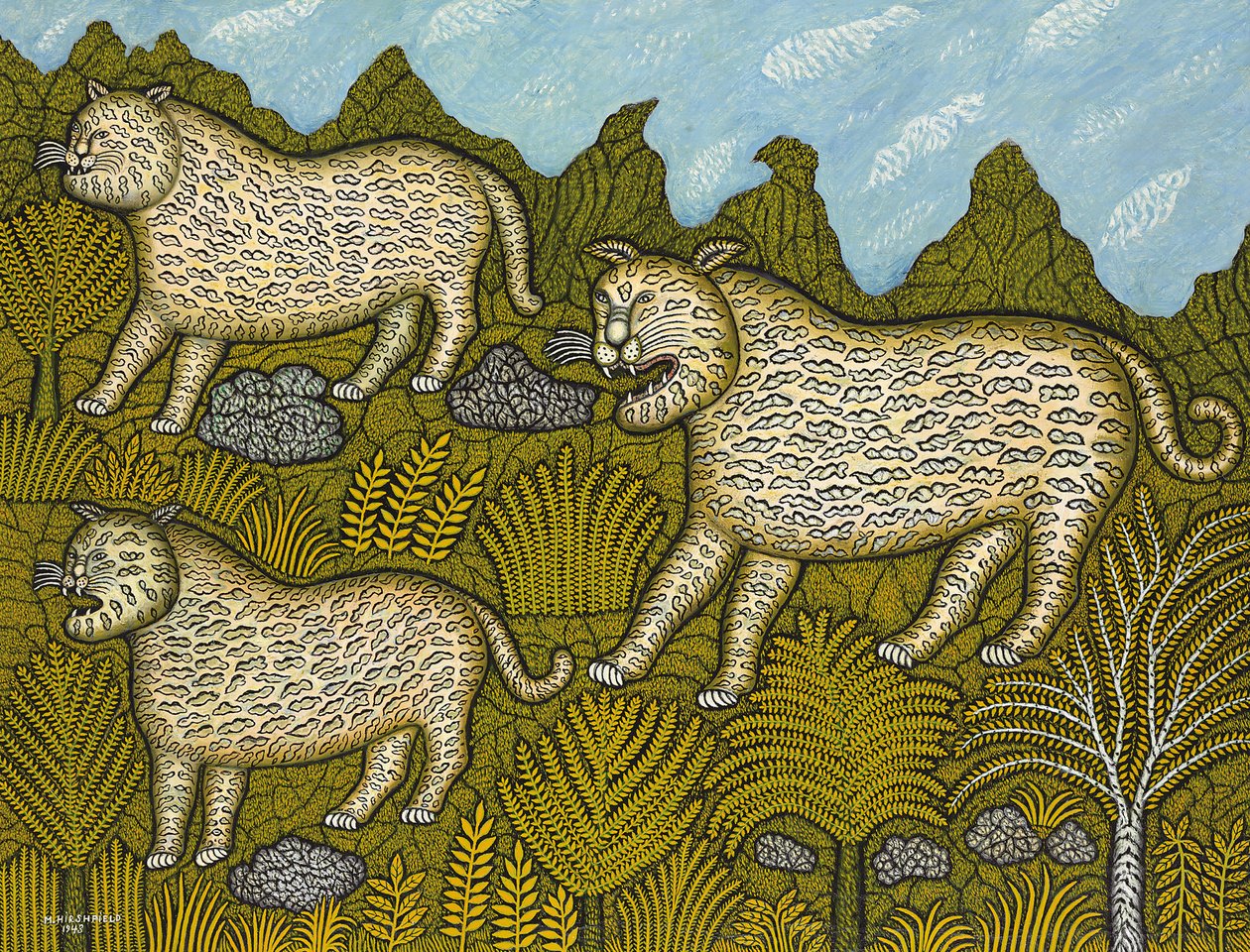 Leopard familie af Morris Hirshfield