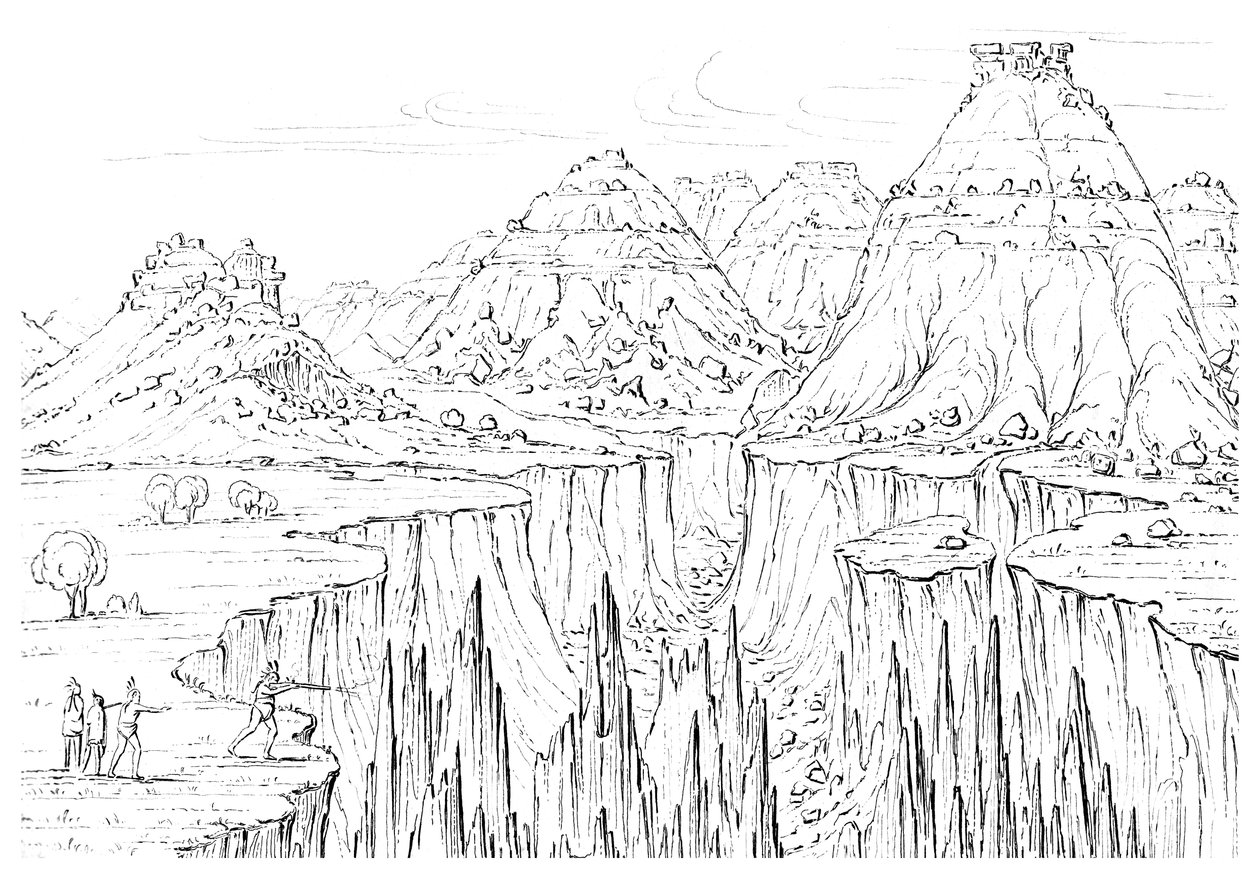 Canyon, Nordamerika, 1841. af Myers and Co