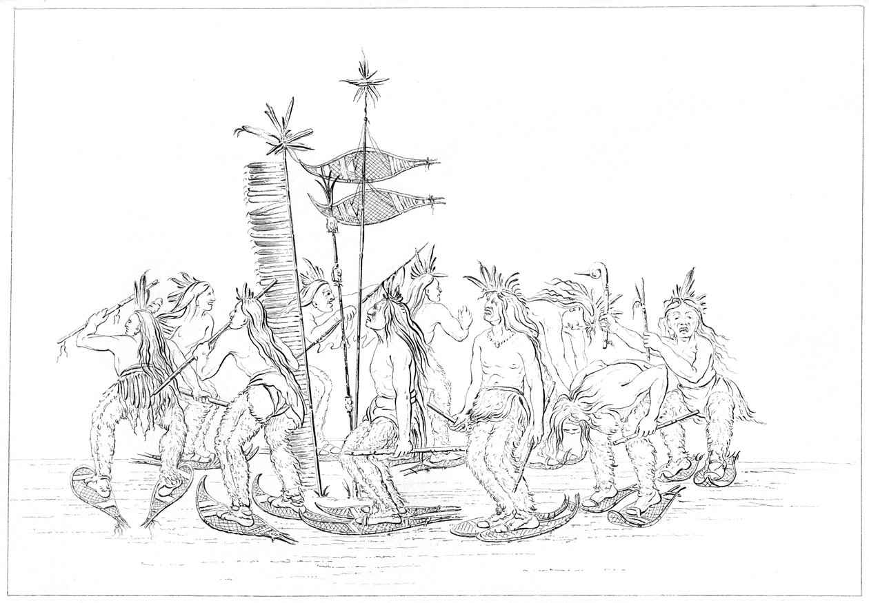Chippewa sneskodans, 1841. af Myers and Co