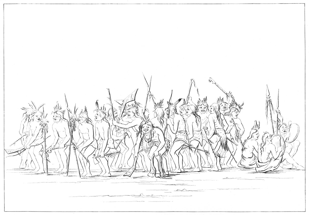 Siouxernes hundedans, 1841. af Myers and Co