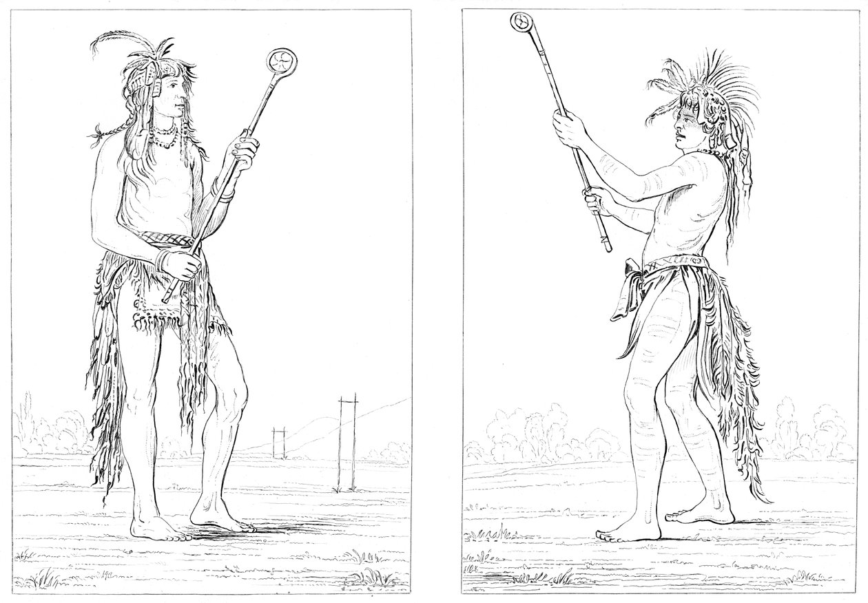 Sioux-boldspillere, 1841. af Myers and Co