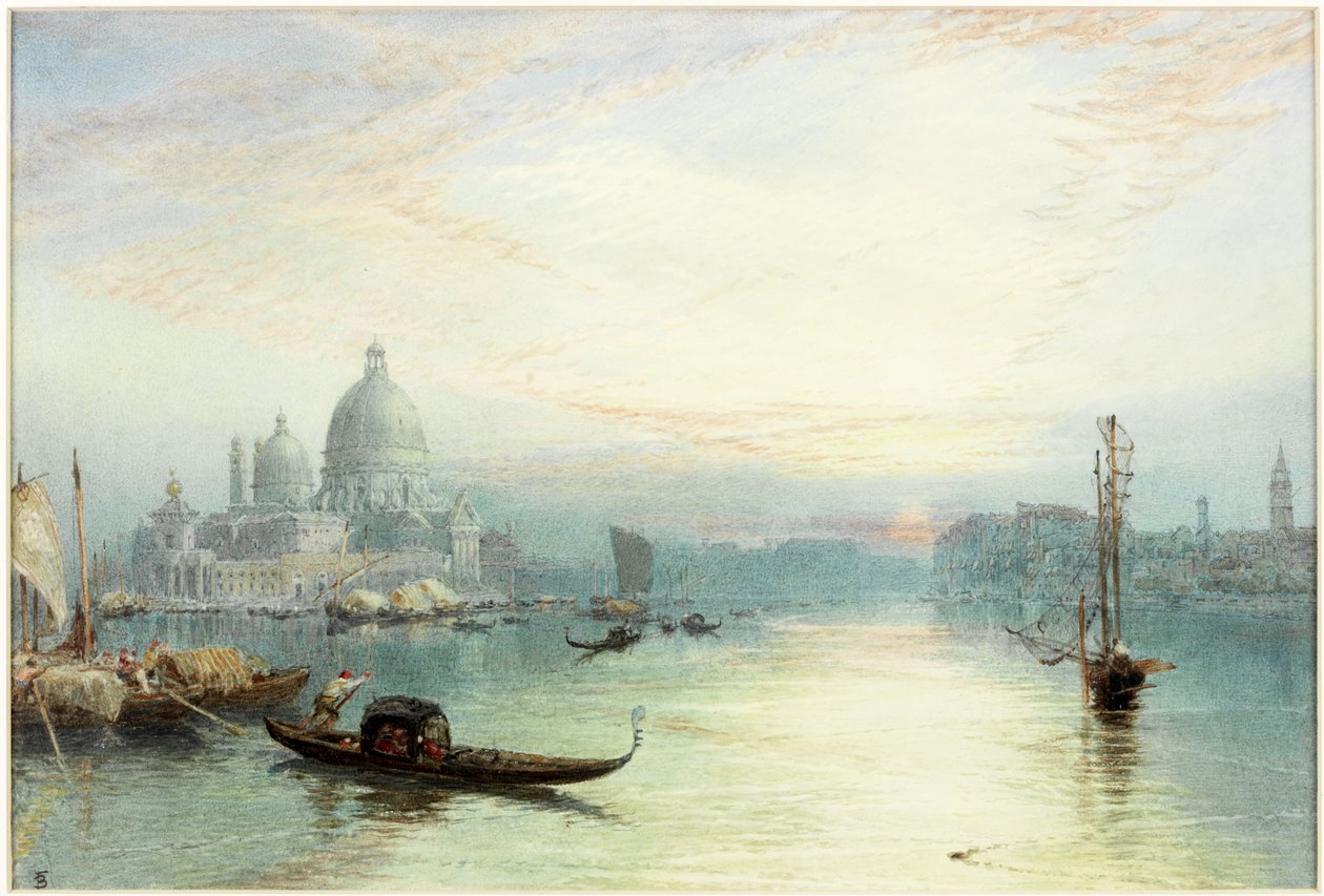 Indgang til Canal Grande, Venedig (akvarel på papir) af Myles Birket Foster