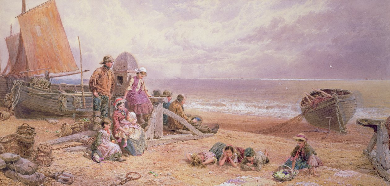 Rottingdean, Strandscene af Myles Birket Foster